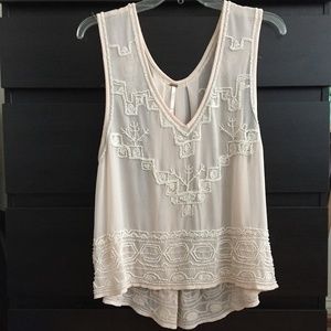 Free people beaded mesh top